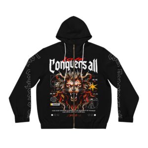 Love Conquers All Men's Full-Zip Hoodie (AOP)